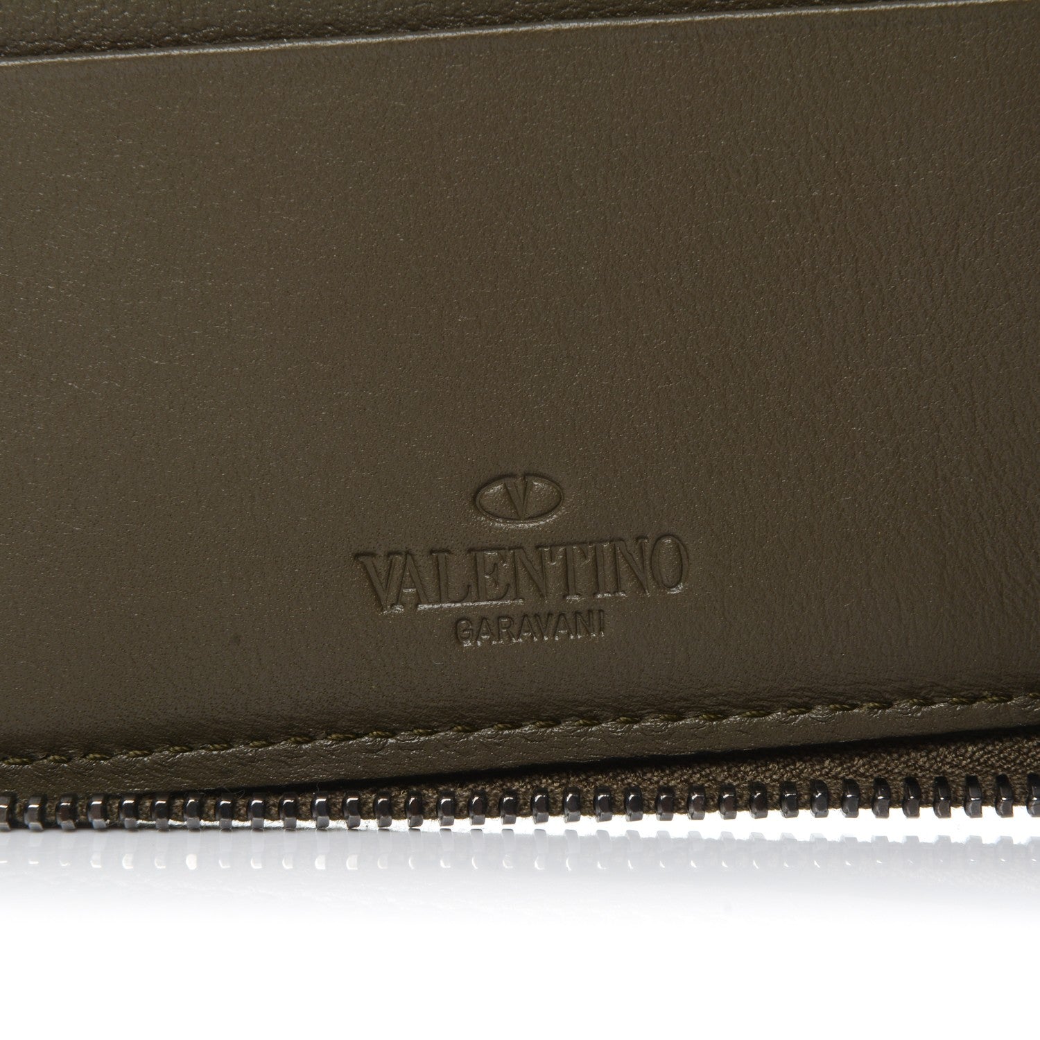 Valentino Garavani Nappa Canvas Camouflage Compact Zip Around Wallet Multicolor 6 of 7