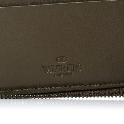 Valentino Garavani Nappa Canvas Camouflage Compact Zip Around Wallet Multicolor 6 of 7