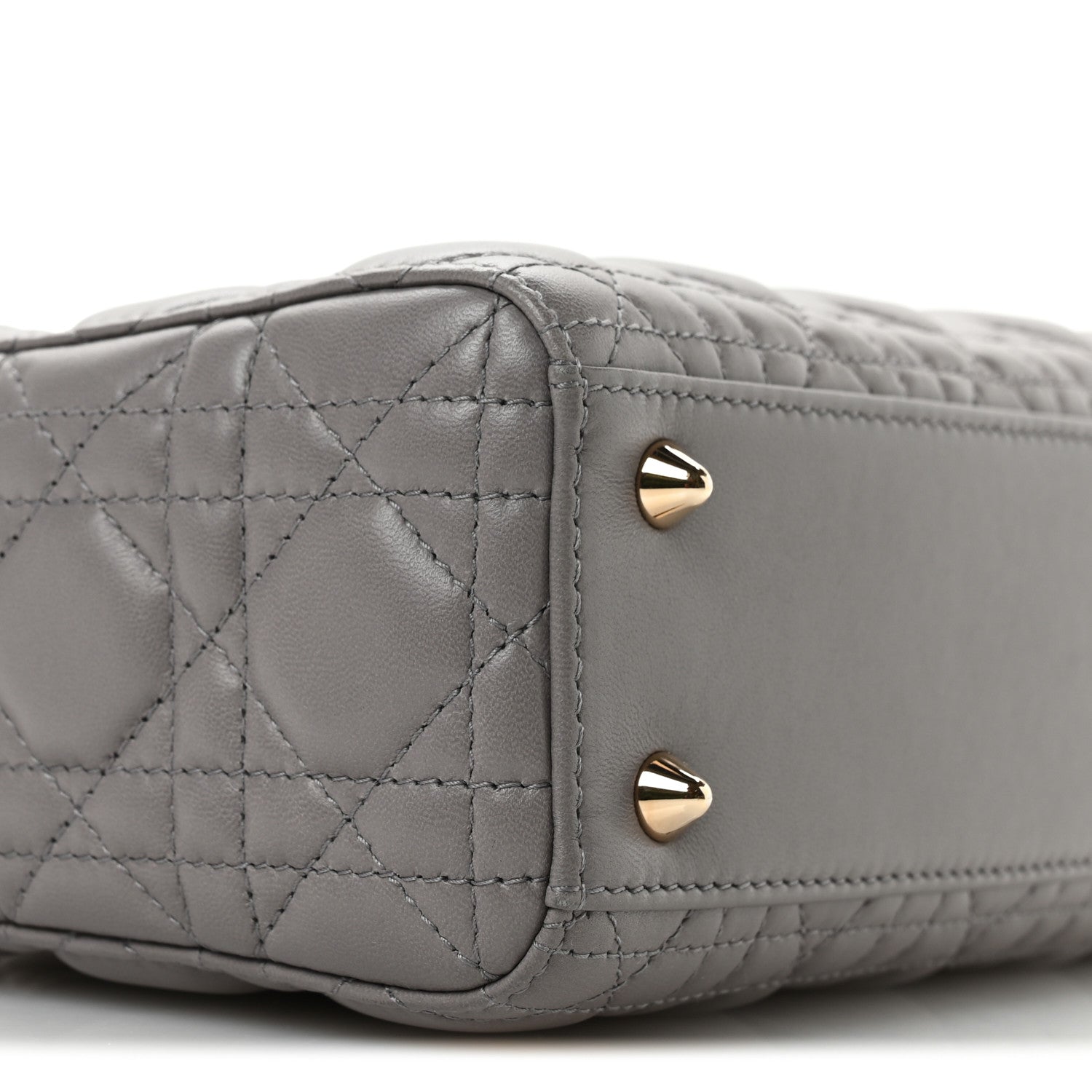 Christian Dior Lambskin Cannage Small Lucky Badges My Lady Dior Grey 9 of 11