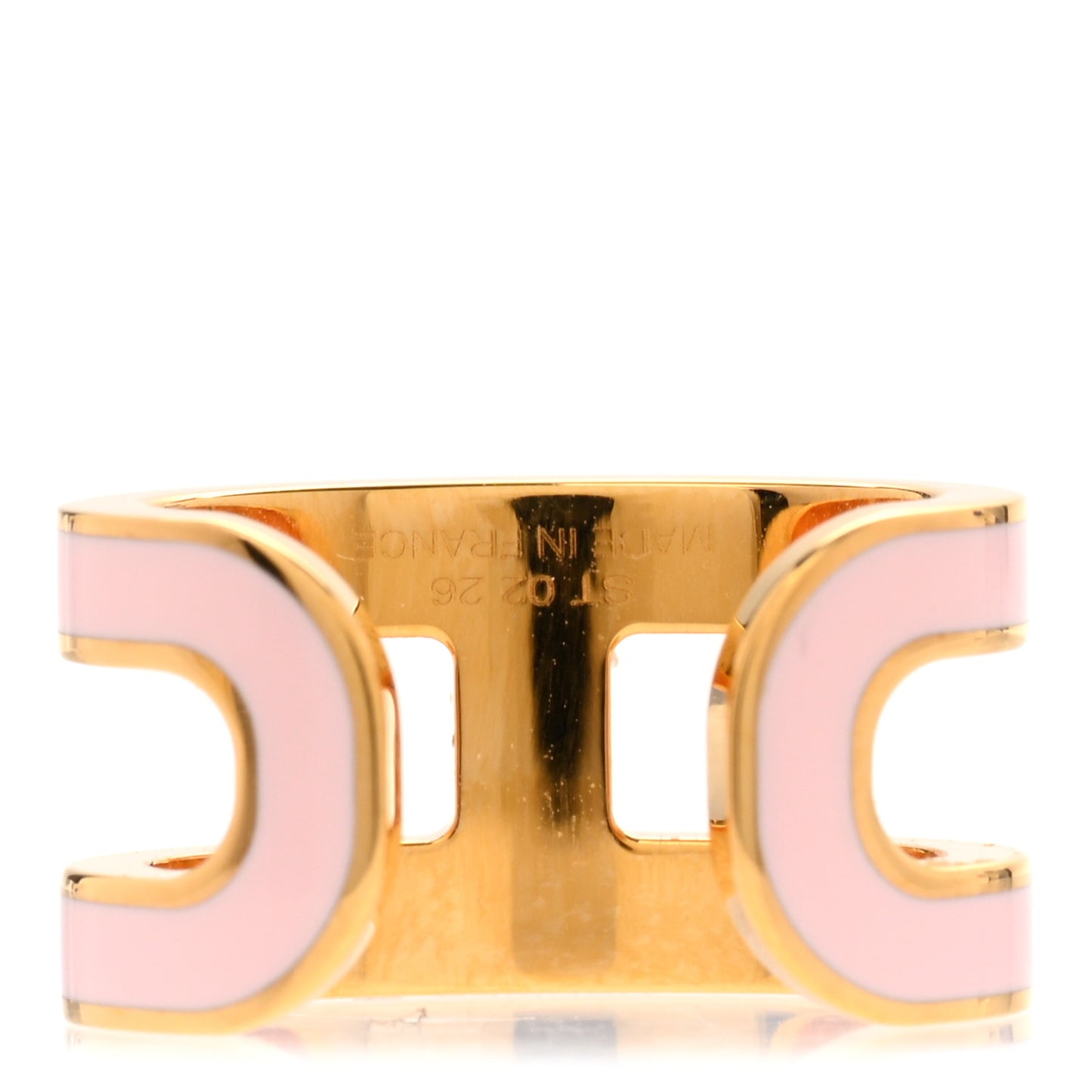 Gold Lacquered Pop H Ear Cuff Black