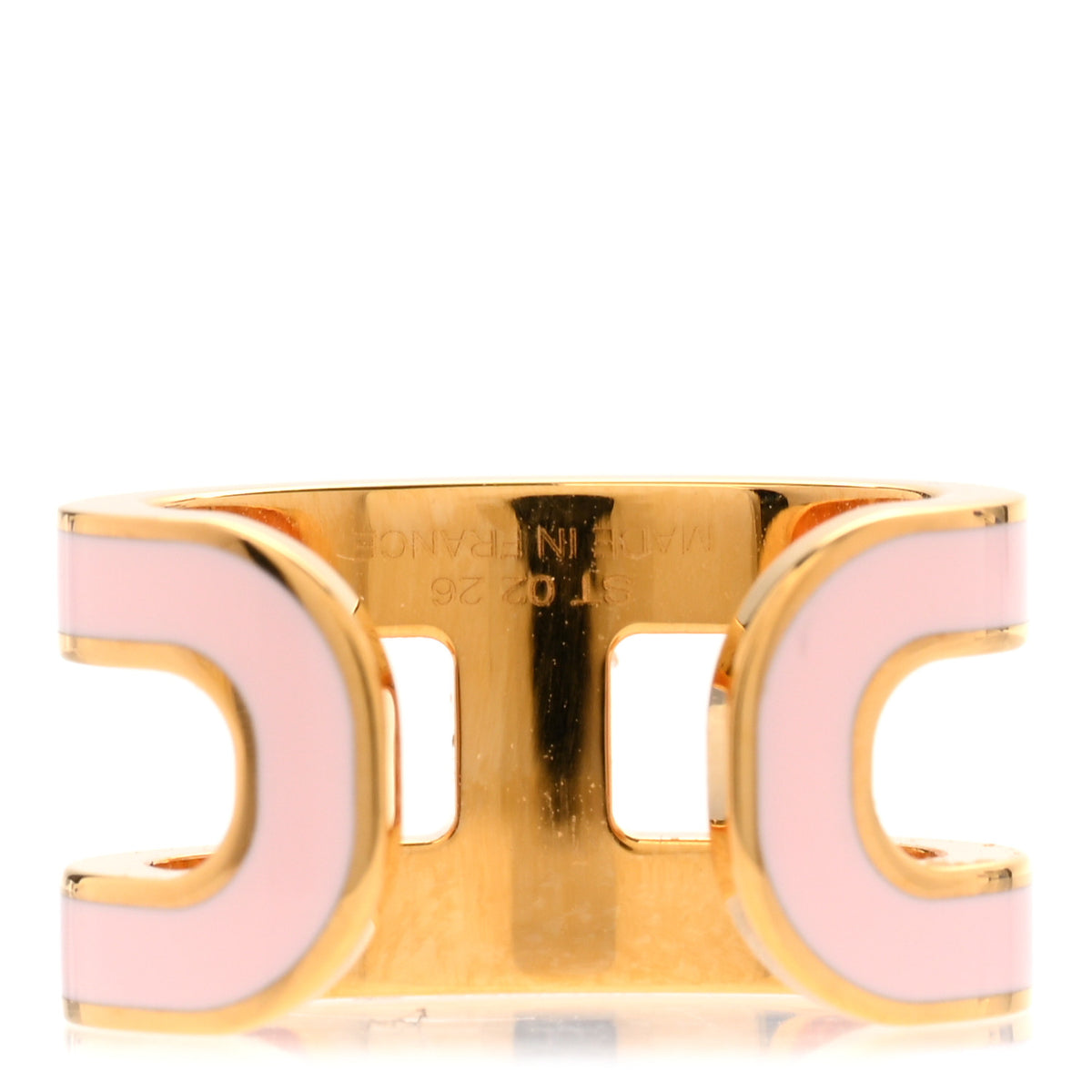Gold Lacquered Pop H Ear Cuff Black