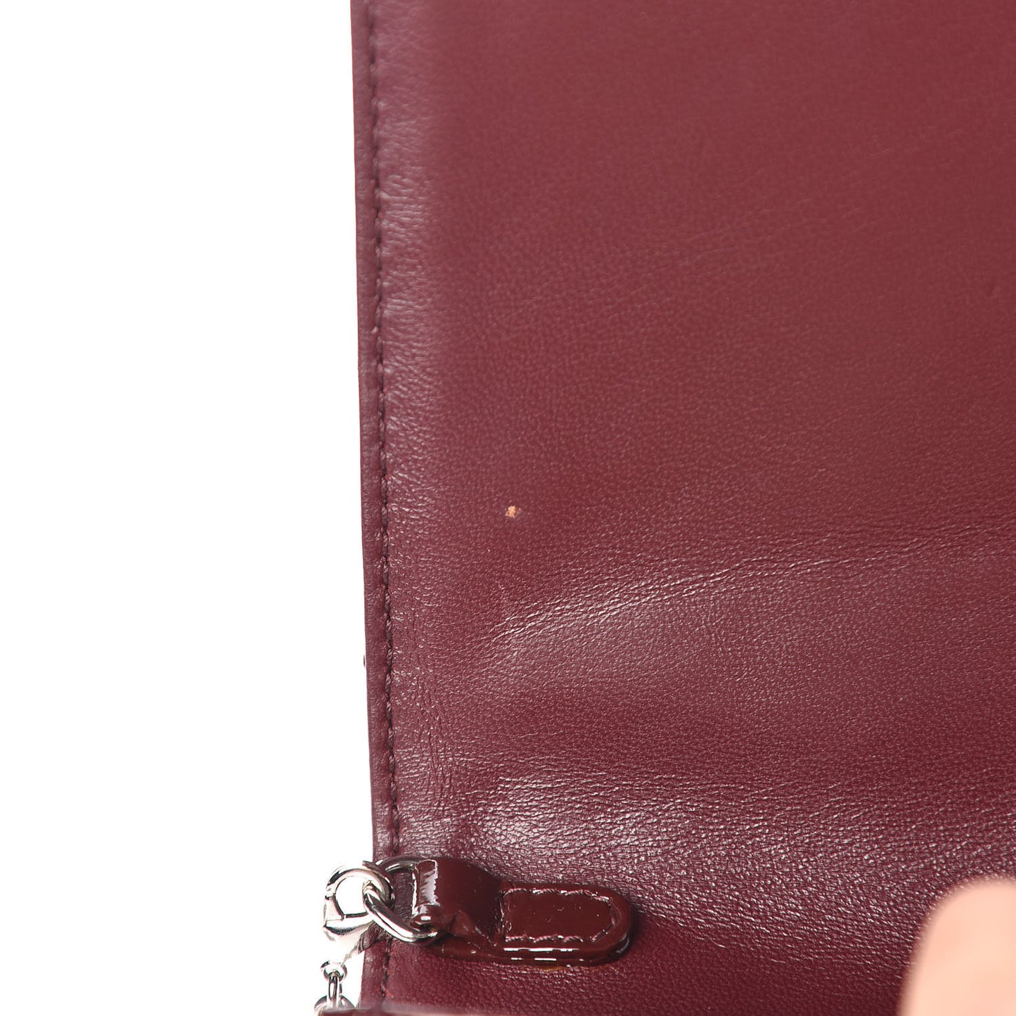 Patent Cannage Lady Dior Convertible Clutch Bordeaux