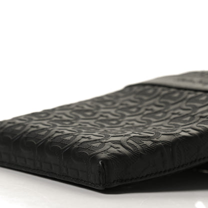 Salvatore Ferragamo Calfskin Gancini Embossed Travel Pouch Black 10 of 12