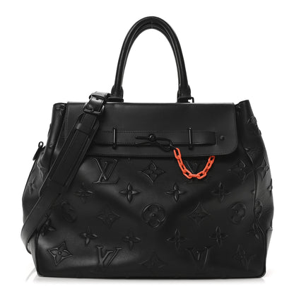 Louis Vuitton Monogram Seal Steamer Tote Black 1 of 9
