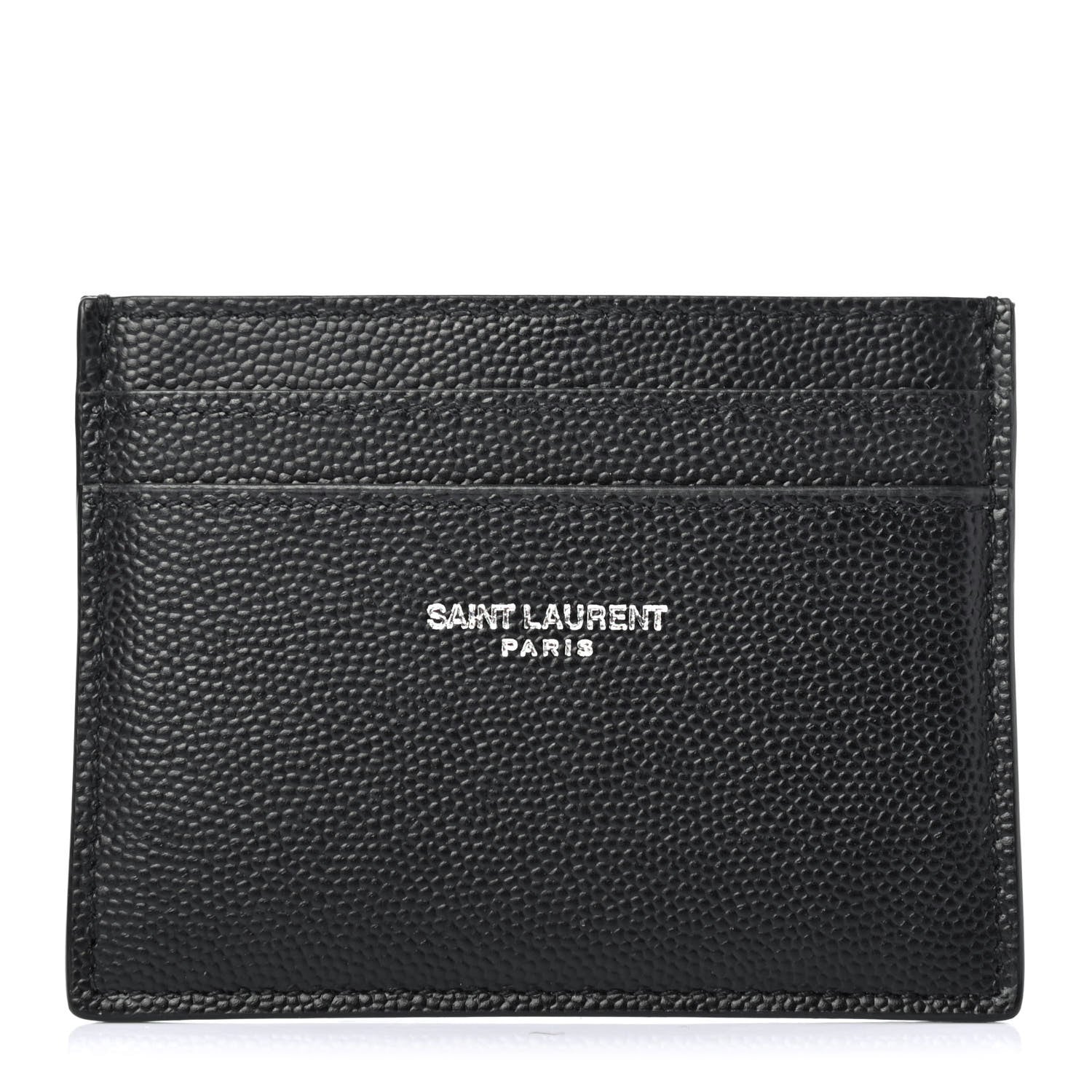 Saint Laurent Grain De Poudre Card Case Black 1 of 4