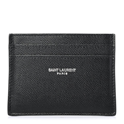 Saint Laurent Grain De Poudre Card Case Black 1 of 4