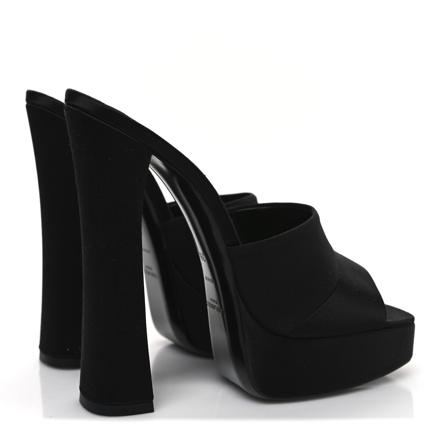 Crepe Satin Boogie 110 Mule Sandals 39 Black