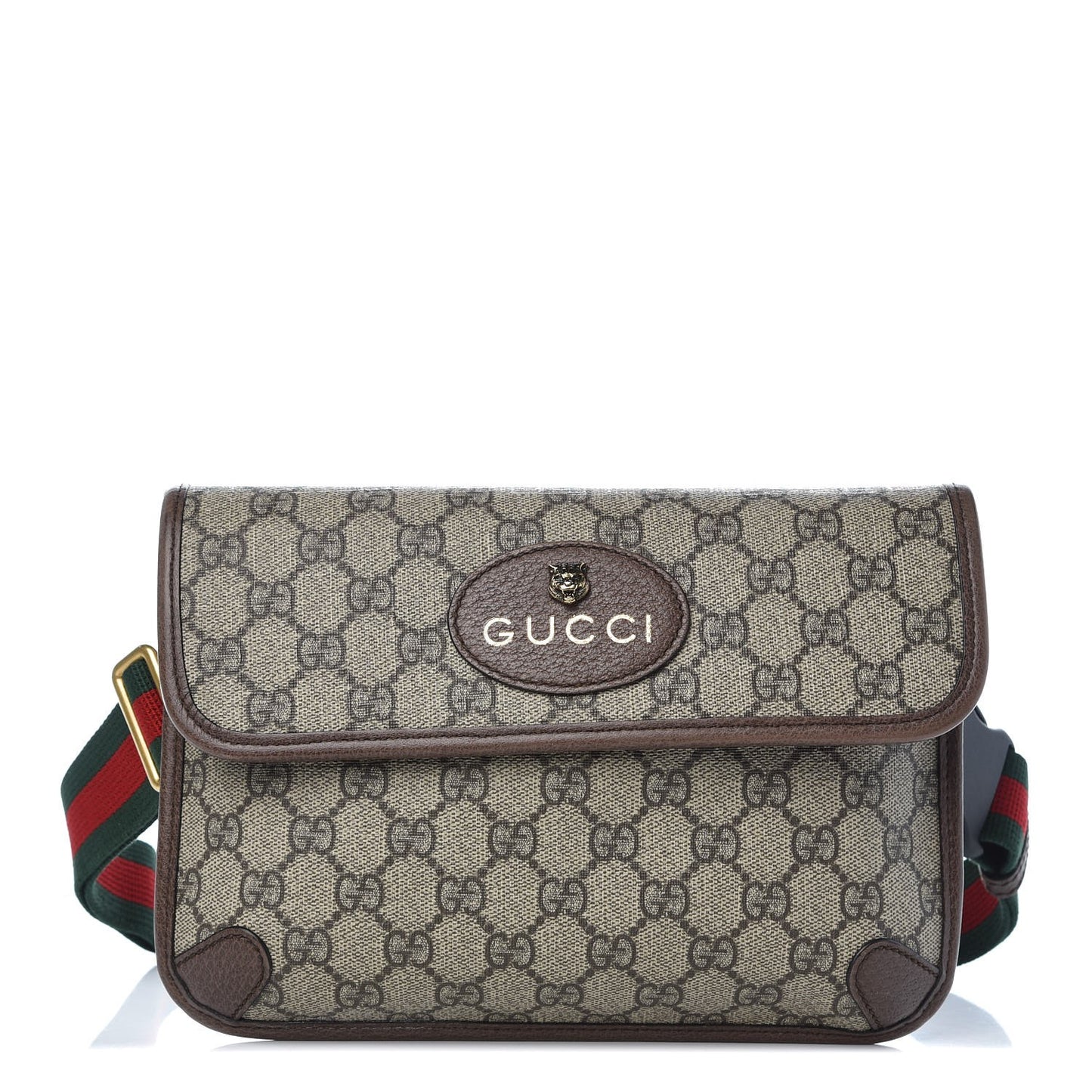 GG Supreme Monogram Neo Vintage Web Belt Bag Brown