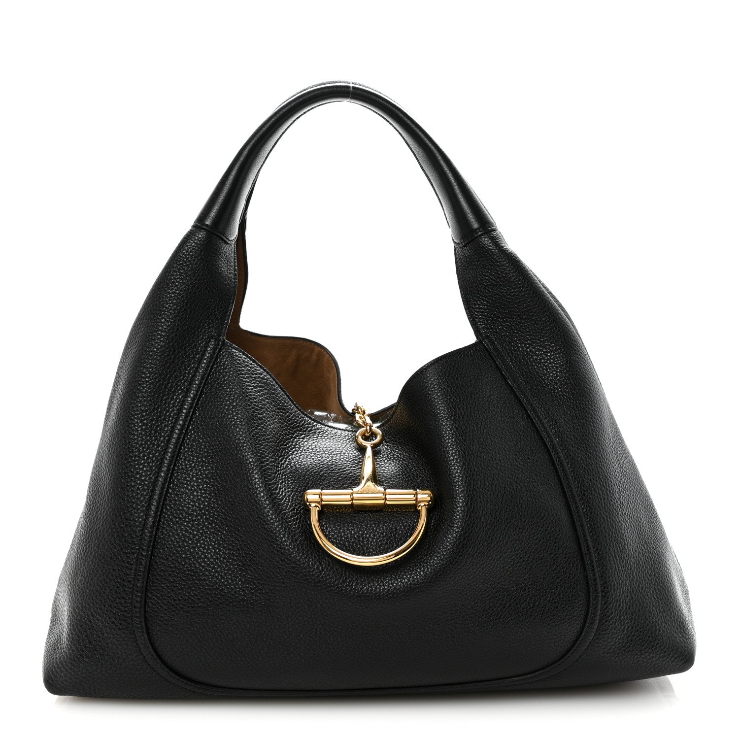 Gucci Grained Calfskin Softbit Maxi Shoulder Bag Black 1 of 10