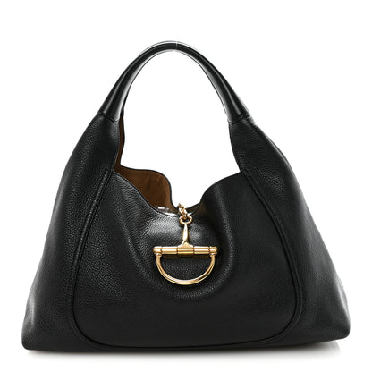 Gucci Grained Calfskin Softbit Maxi Shoulder Bag Black 1 of 10