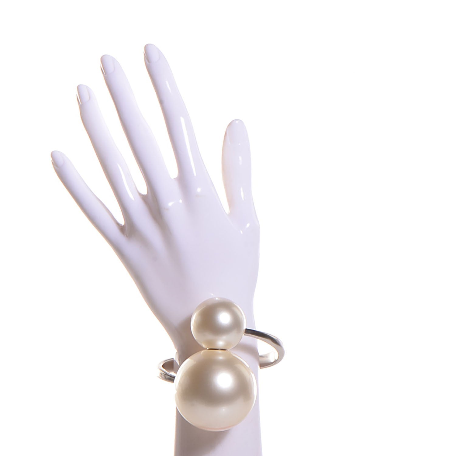 Chanel Double Pearl Cuff Gold 2 of 6