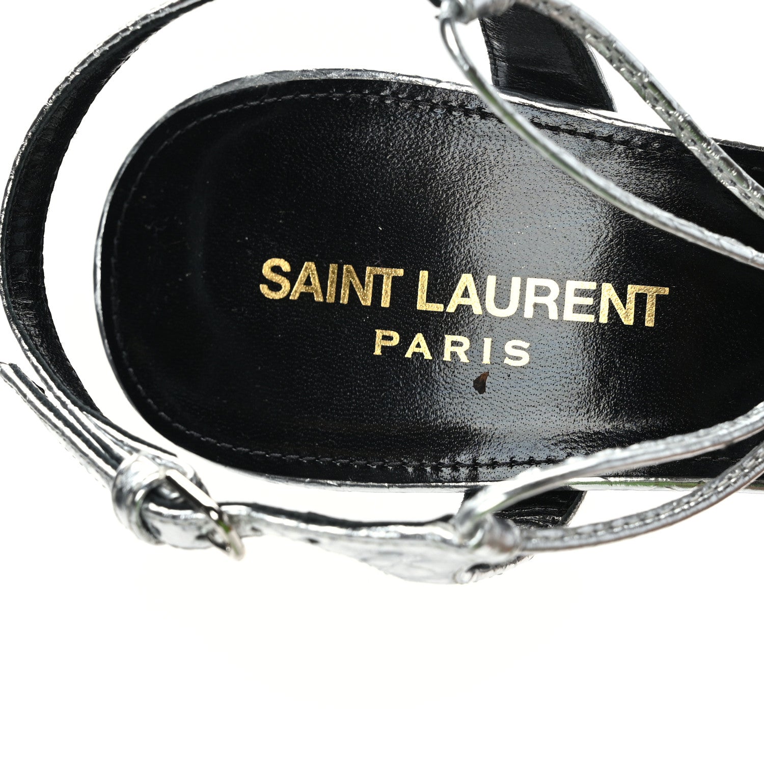 Saint Laurent Snakeskin Robbin 105 Strappy Silver 7 of 8