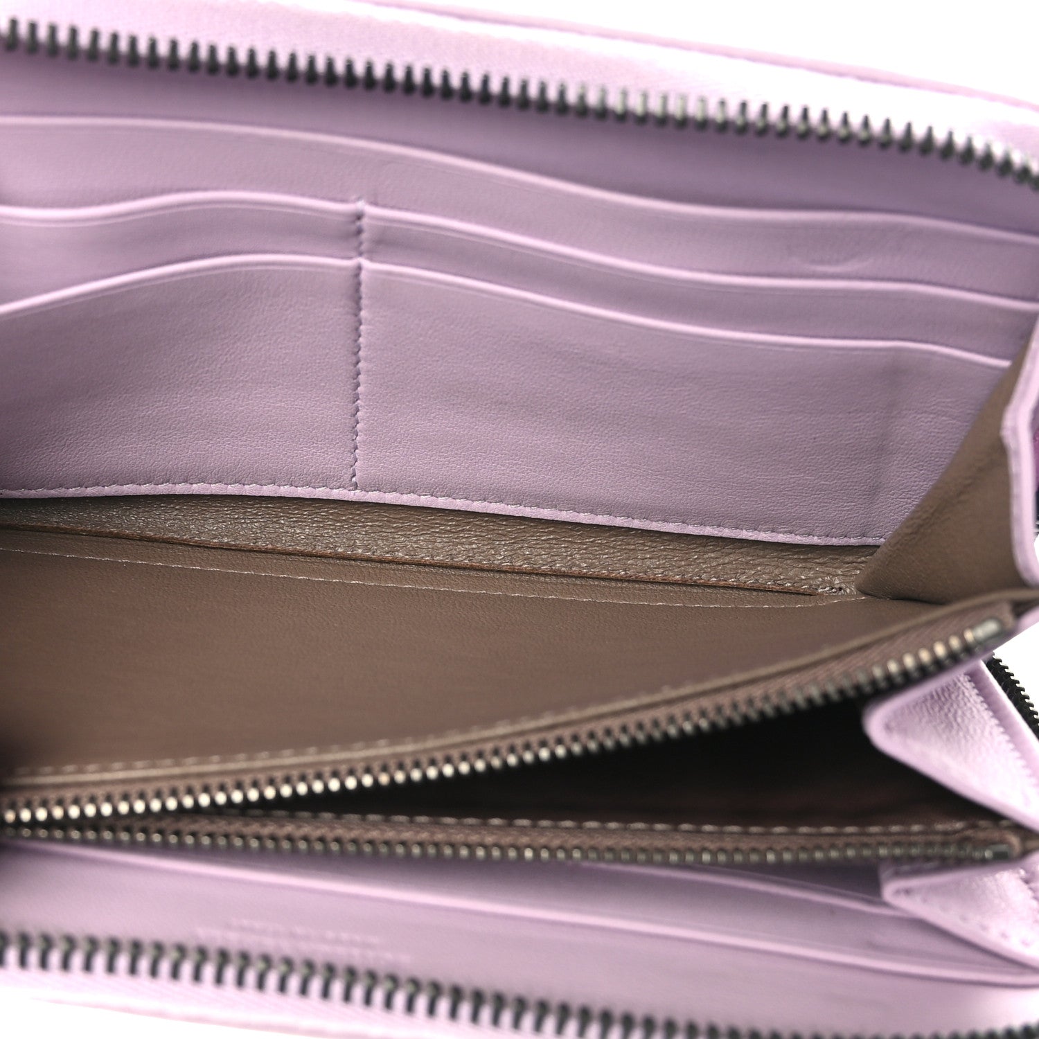 Bottega Veneta Nappa Intrecciato Zip Around Wallet Lilac 6 of 8
