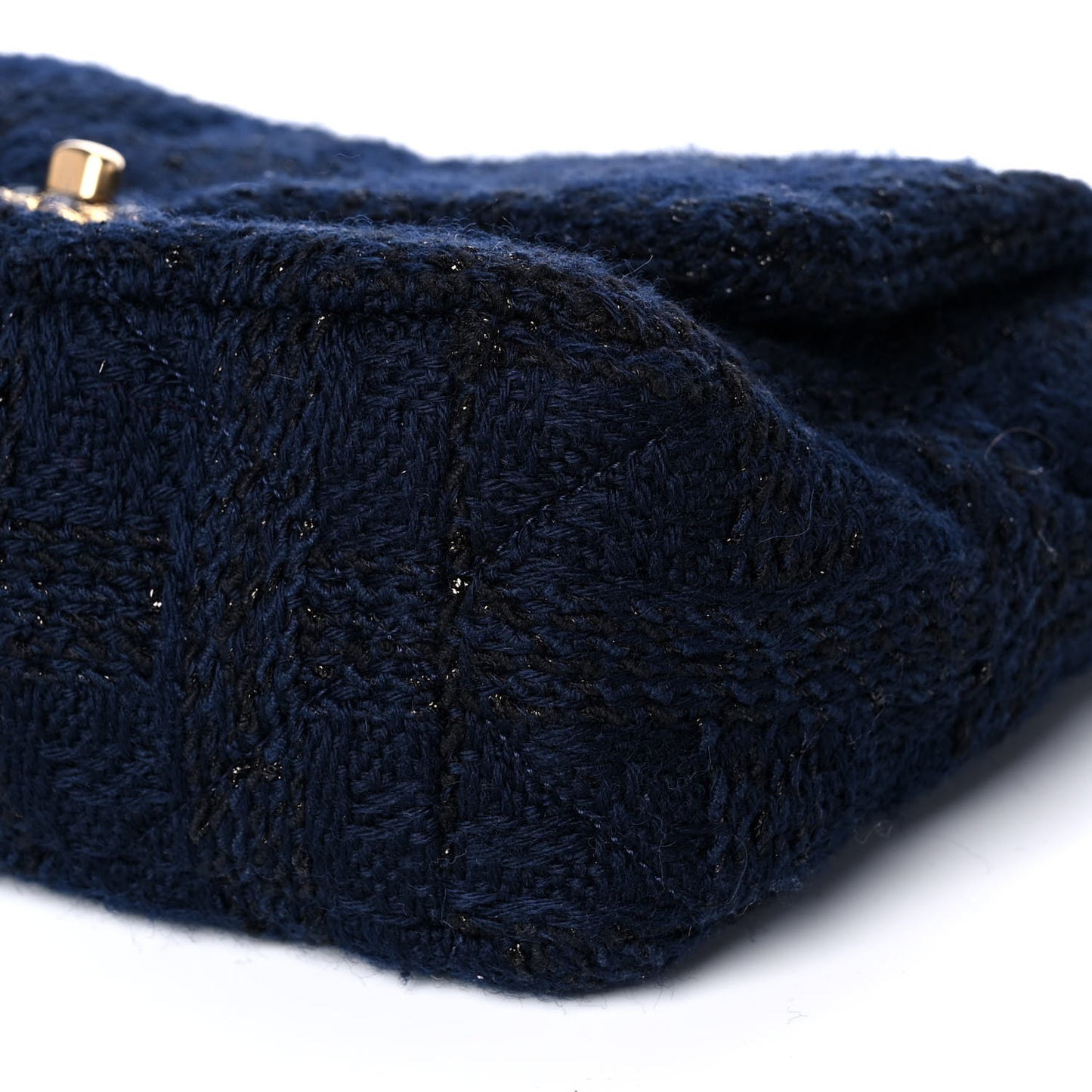 Tweed Quilted Large Chanel 19 Flap Navy Blue