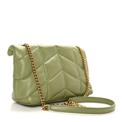 Saint Laurent Lambskin Quilted Toy Loulou Puffer Monogram Chain Satchel Light Pistache 3 of 6