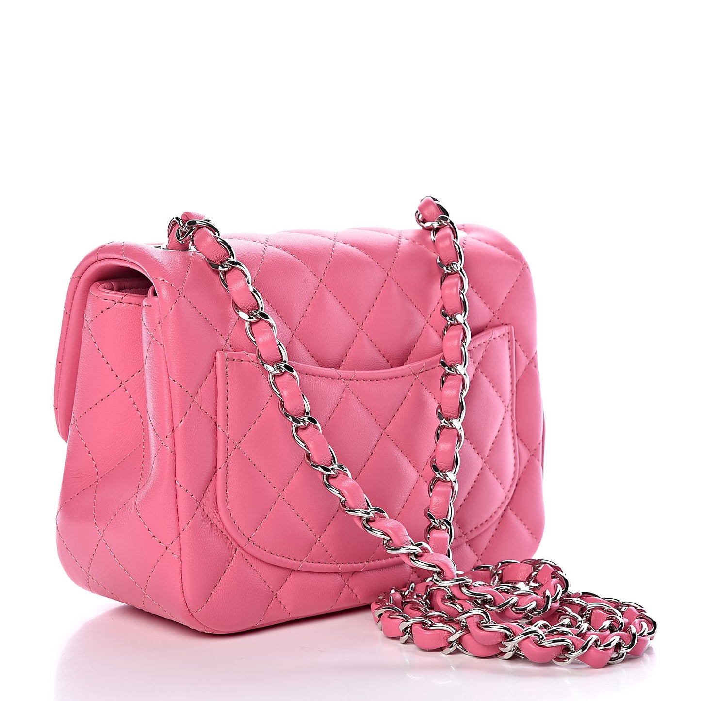 Lambskin Quilted Mini Square Flap Pink