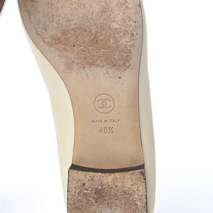 Chanel Lambskin Crystal CC Cap Toe Ballerina Flats 40.5 White Black 9 of 9