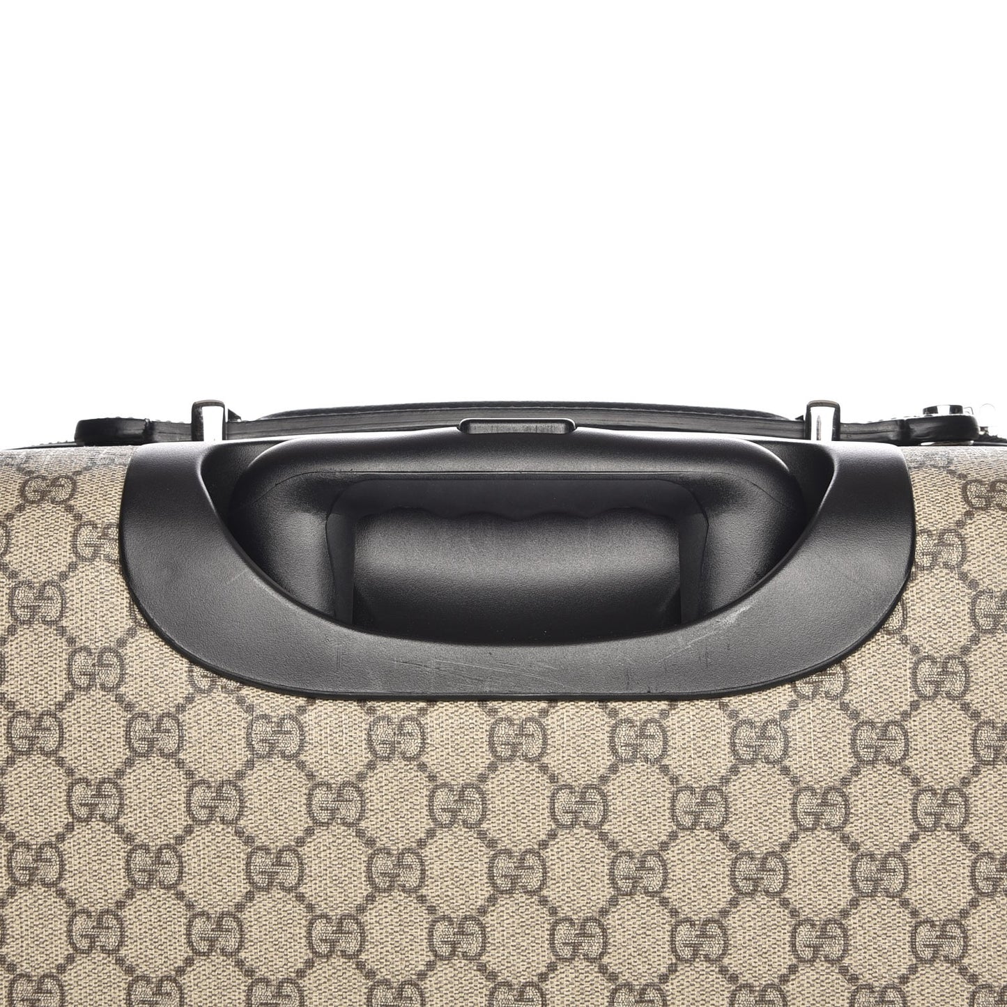 GG Supreme Monogram Calfskin Carry On Trolley Beige Ebony Black
