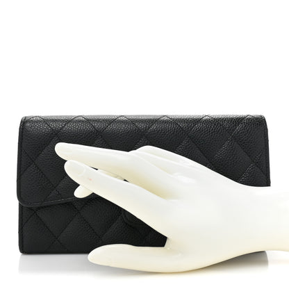 Chanel Caviar Quilted Large Gusset Flap Wallet Black 2 of 16