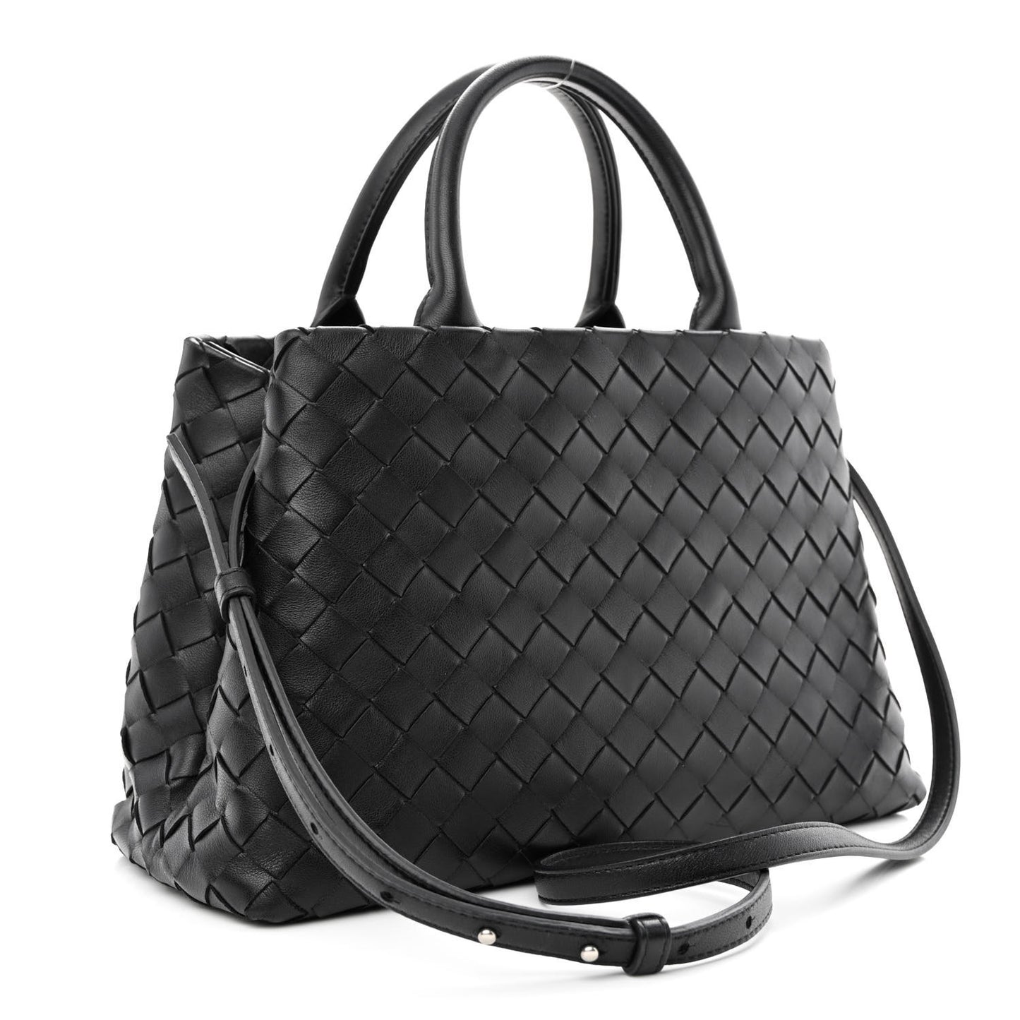 Nappa Intrecciato New Roma Tote Black