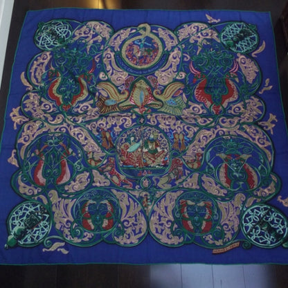 Hermes Cashmere Silk La Charmante Aux Animaux Scarf 140 1 of 6