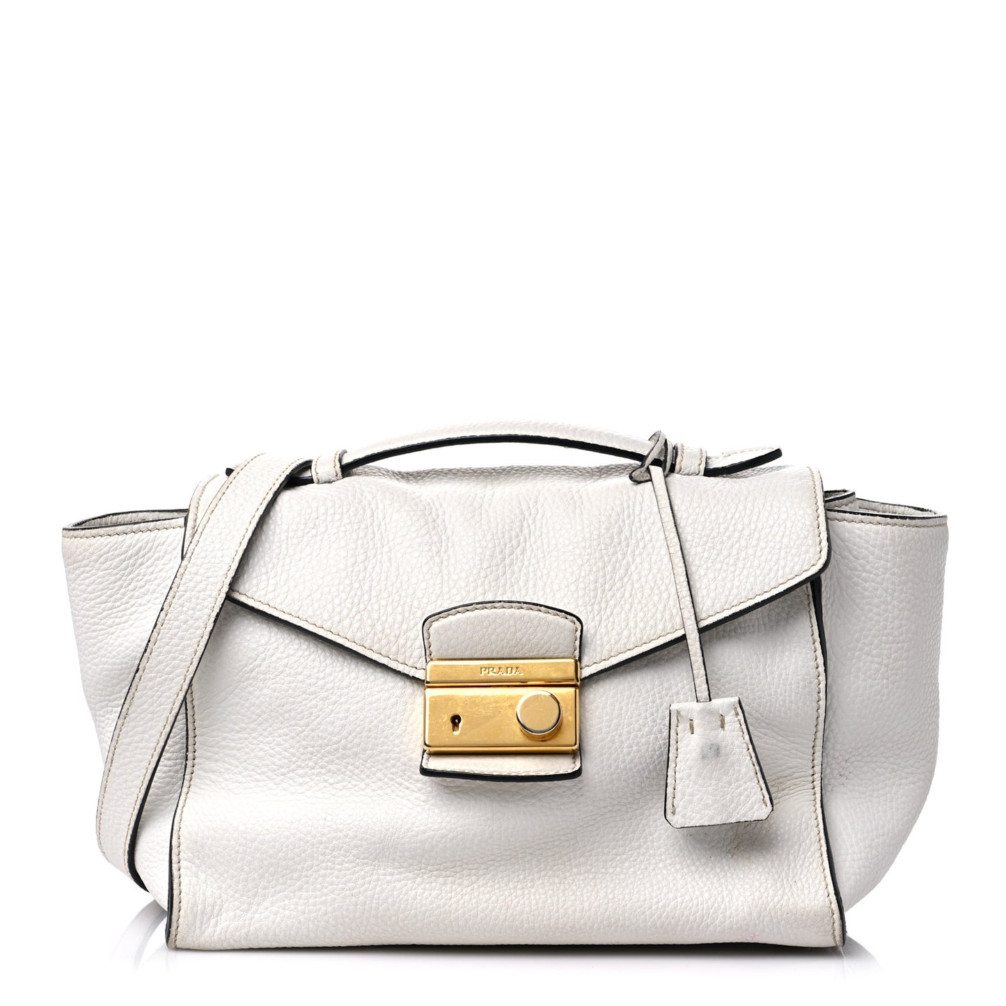 Vitello Daino Sound Twin Pocket Satchel Bianco