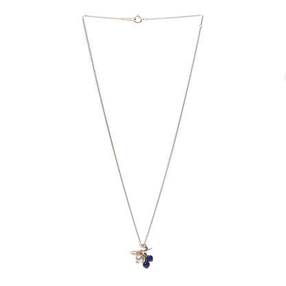 Mikimoto 18K Rose Gold Pearl Lapis Lazuli Leaf Pendant Necklace Brooch 3 of 6