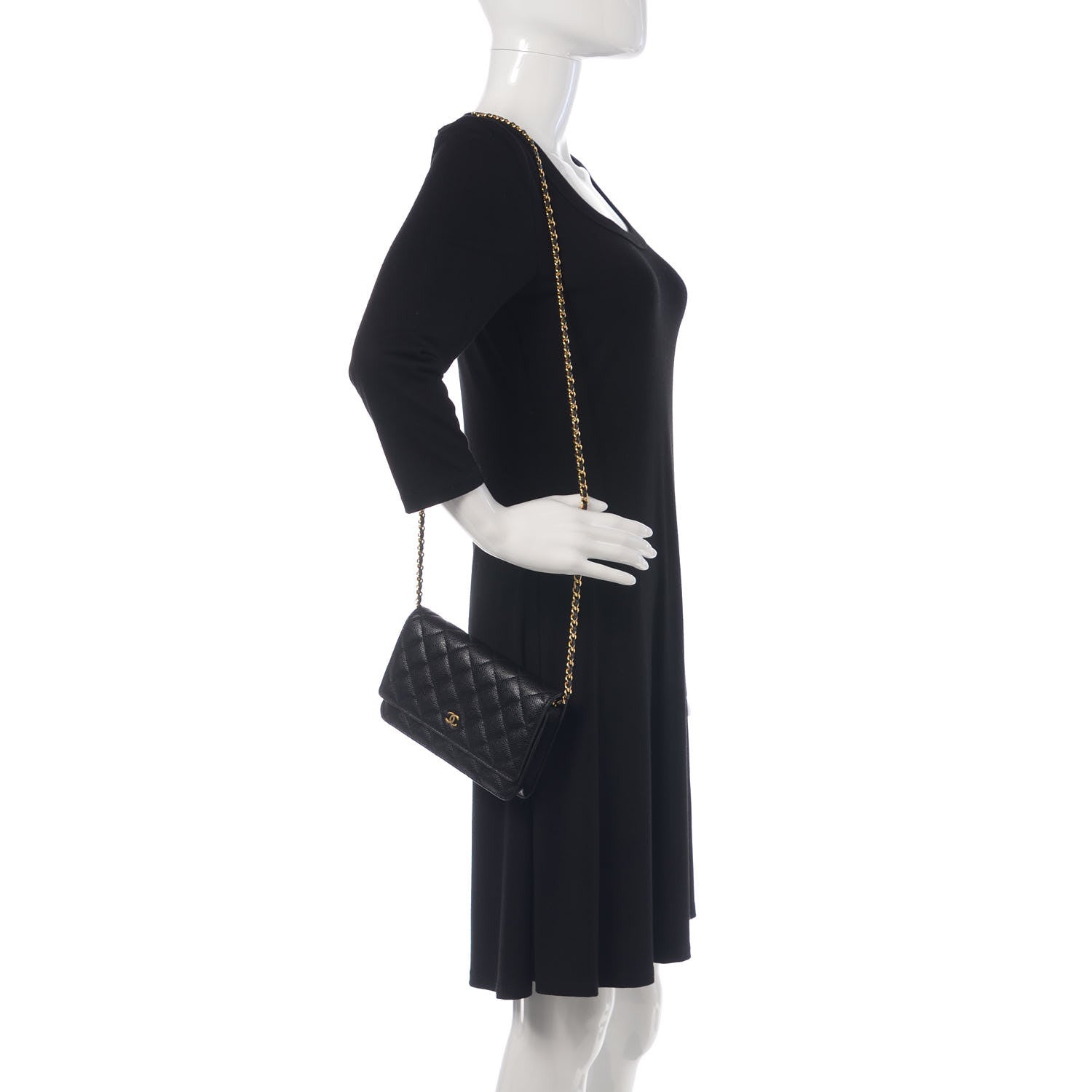 Chanel Caviar Quilted Wallet On Chain WOC Black 2 of 11