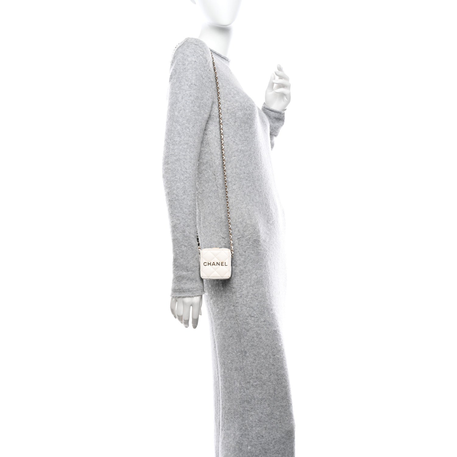 Chanel Lambskin Quilted Clutch With Chain Black White 2 of 10