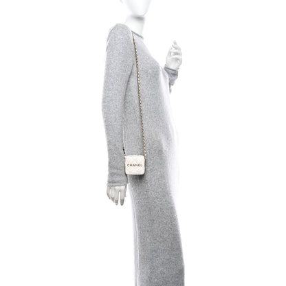 Chanel Lambskin Quilted Clutch With Chain Black White 2 of 10