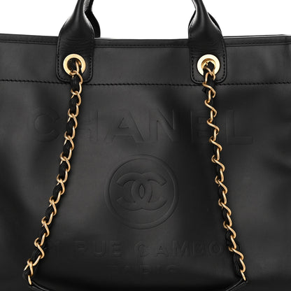 Chanel Calfskin Medium Deauville Tote Black 8 of 10