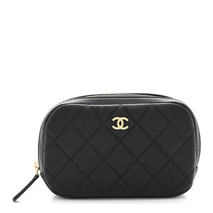 Chanel Caviar Quilted Small Curvy Pouch Cosmetic Case Black 1 of 7