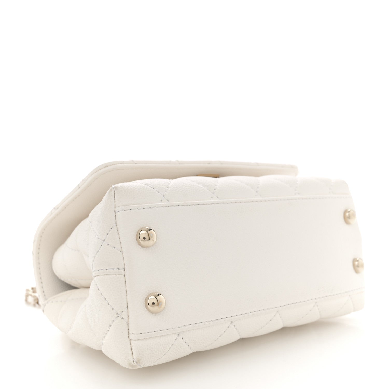 Chanel Caviar Quilted Extra Mini Coco Handle Flap White 4 of 14