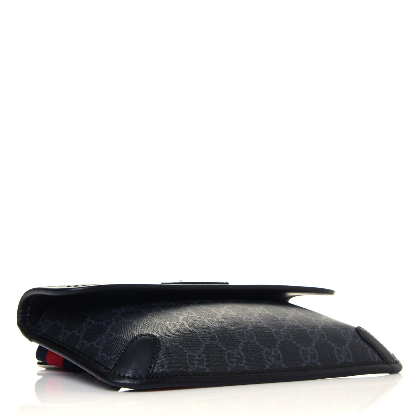 GG Supreme Monogram Web Slim Belt Bag Black Grey
