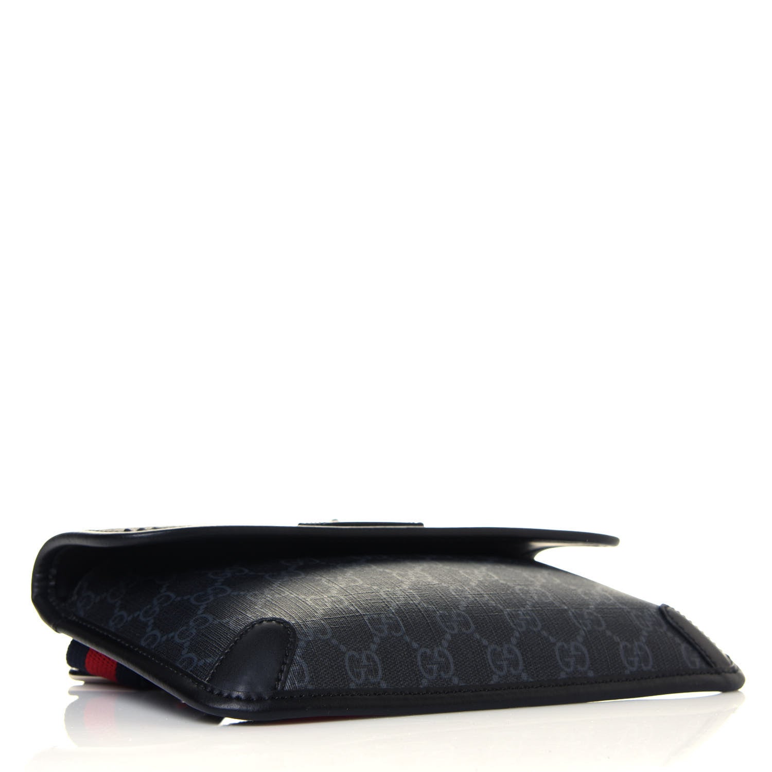 Gucci GG Supreme Monogram Web Slim Belt Bag Black Grey 4 of 12