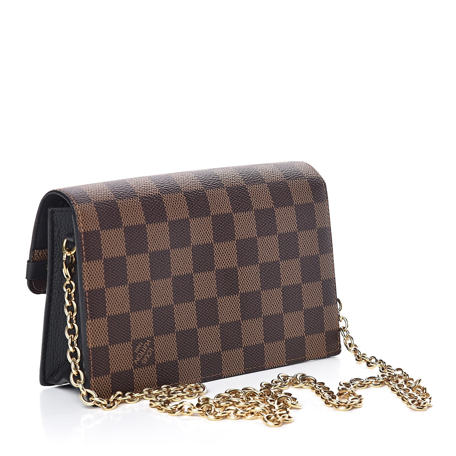 Louis Vuitton Damier Ebene Vavin Chain Wallet Black 3 of 9