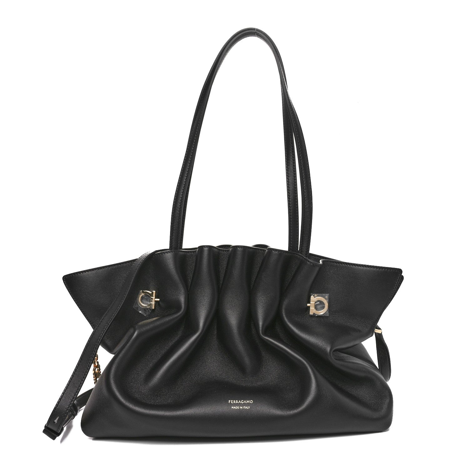 Salvatore Ferragamo Lambskin Medium Dumpling Soft Bag Black 1 of 10