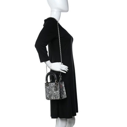 Christian Dior Smooth Calfskin Embroidered Mini Mosaic of Mirrors Lady Dior Black 2 of 11