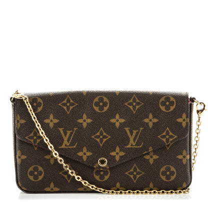 Louis Vuitton Monogram Pochette Felicie Chain Wallet Fuchsia 1 of 8