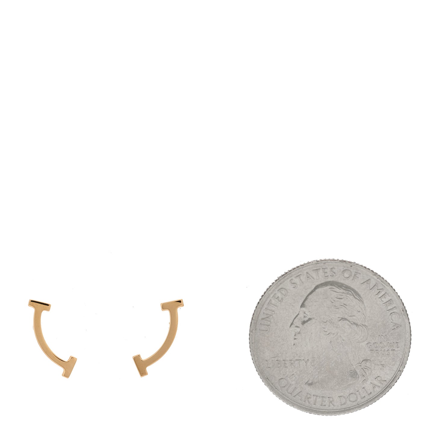 18K Rose Gold T Smile Stud Earrings