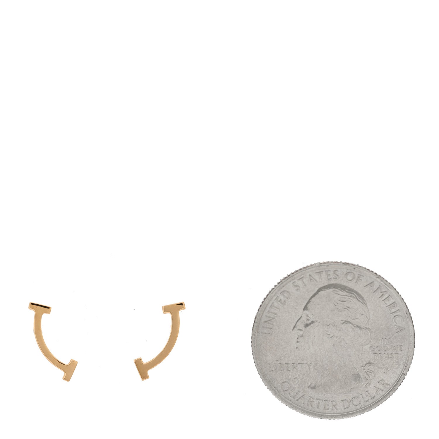 Tiffany 18K Rose Gold T Smile Stud Earrings 2 of 5