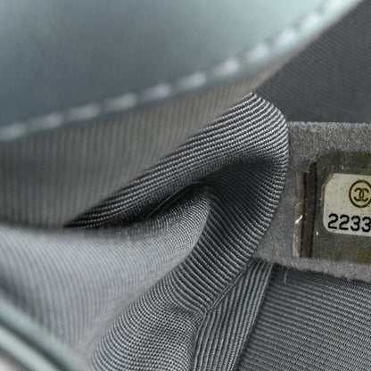 Chanel Iridescent Patent Calfskin Quilted Medium Boy Flap Light Blue 7 of 14