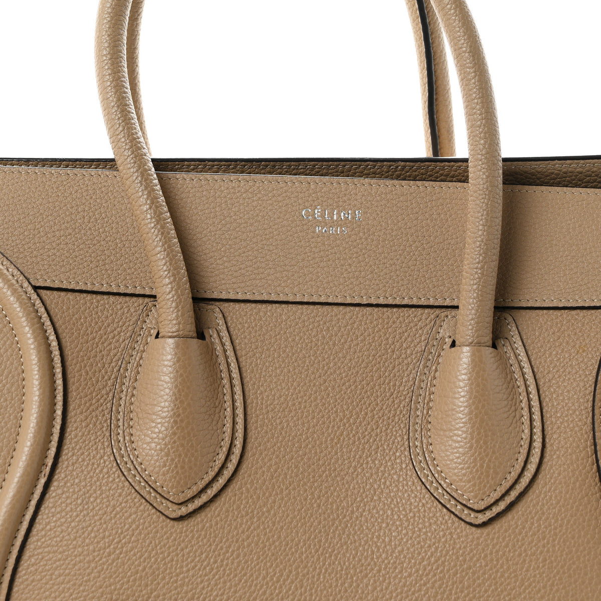 Celine Drummed Calfskin Mini Luggage Dune 8 of 10