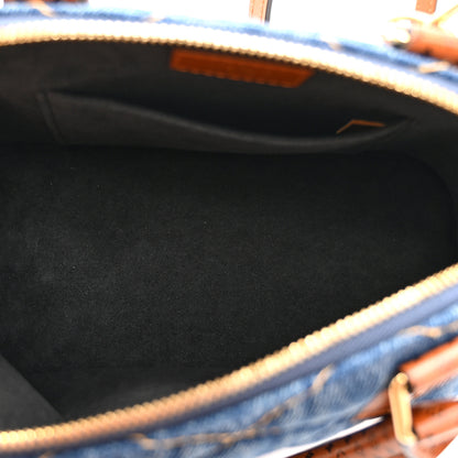 Louis Vuitton Denim Calfskin Reverse Monogram Malletage Alma BB Blue 5 of 10
