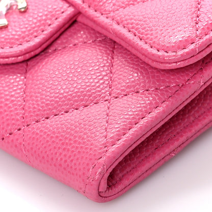 Chanel Caviar Quilted Flap Card Holder Wallet Pink 9 of 10