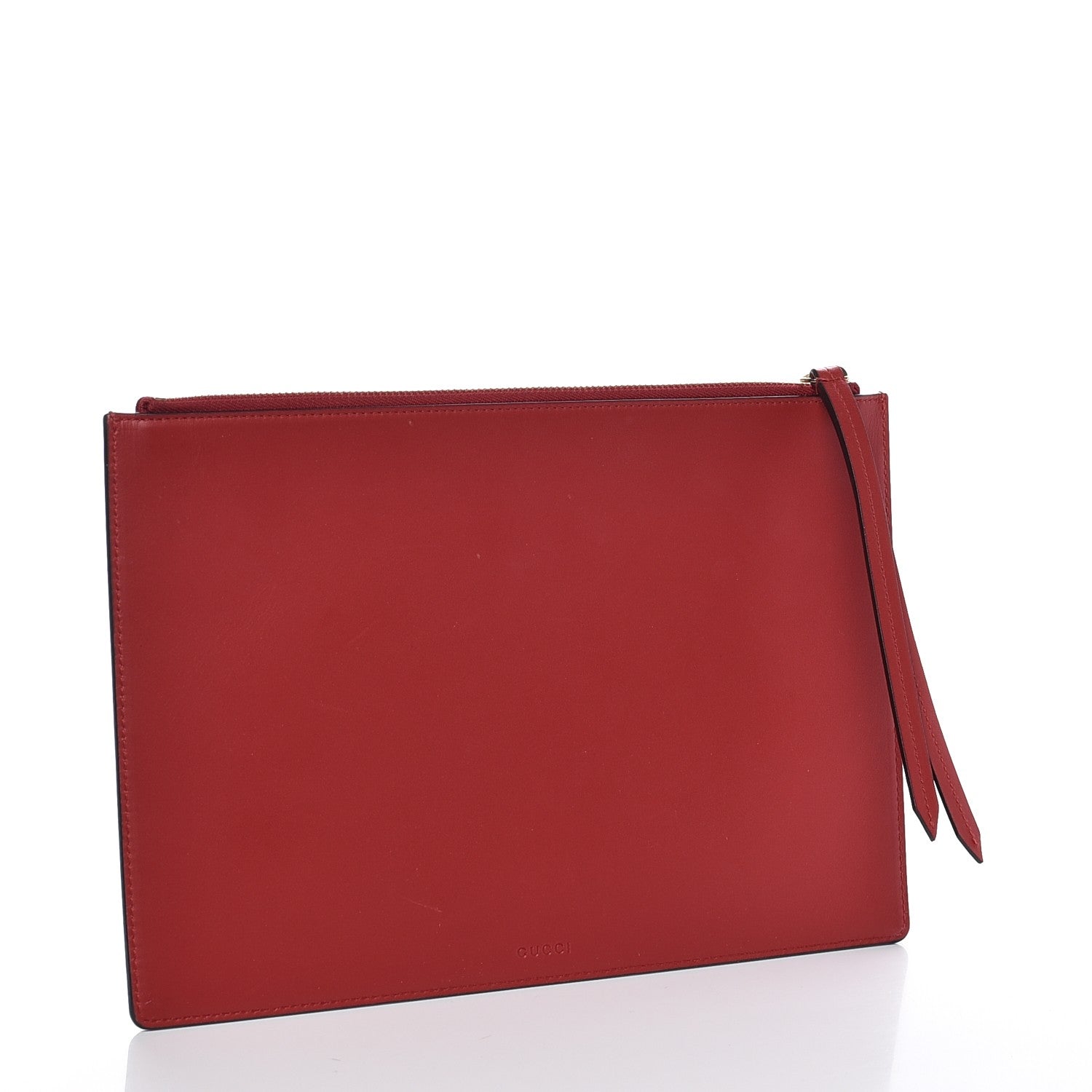 Gucci Calfskin GG Supreme Monogram Embroidered Rainbow Love Zip Pouch Red 3 of 7