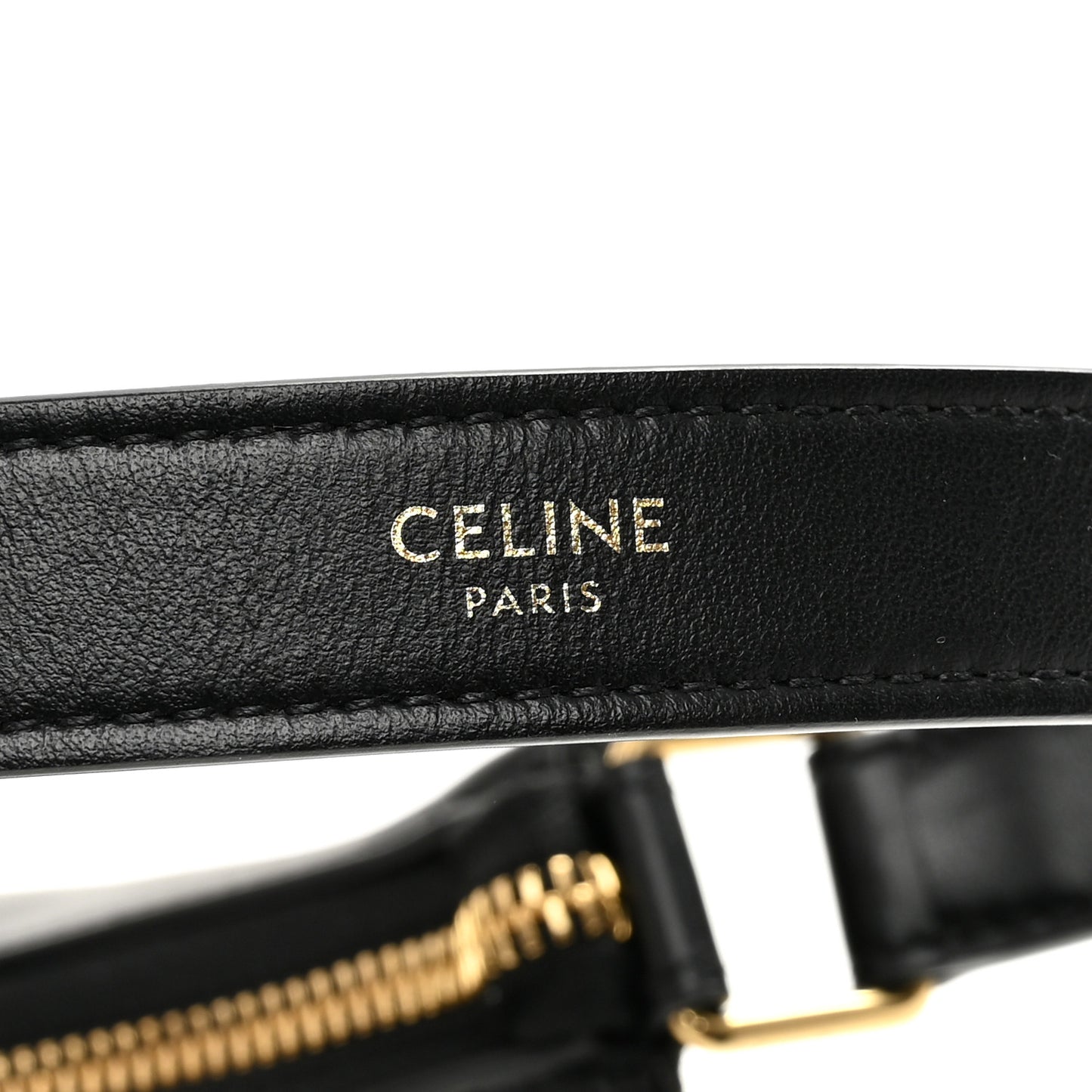 Smooth Calfskin Medium Strap Ava Triomphe Shoulder Bag Black