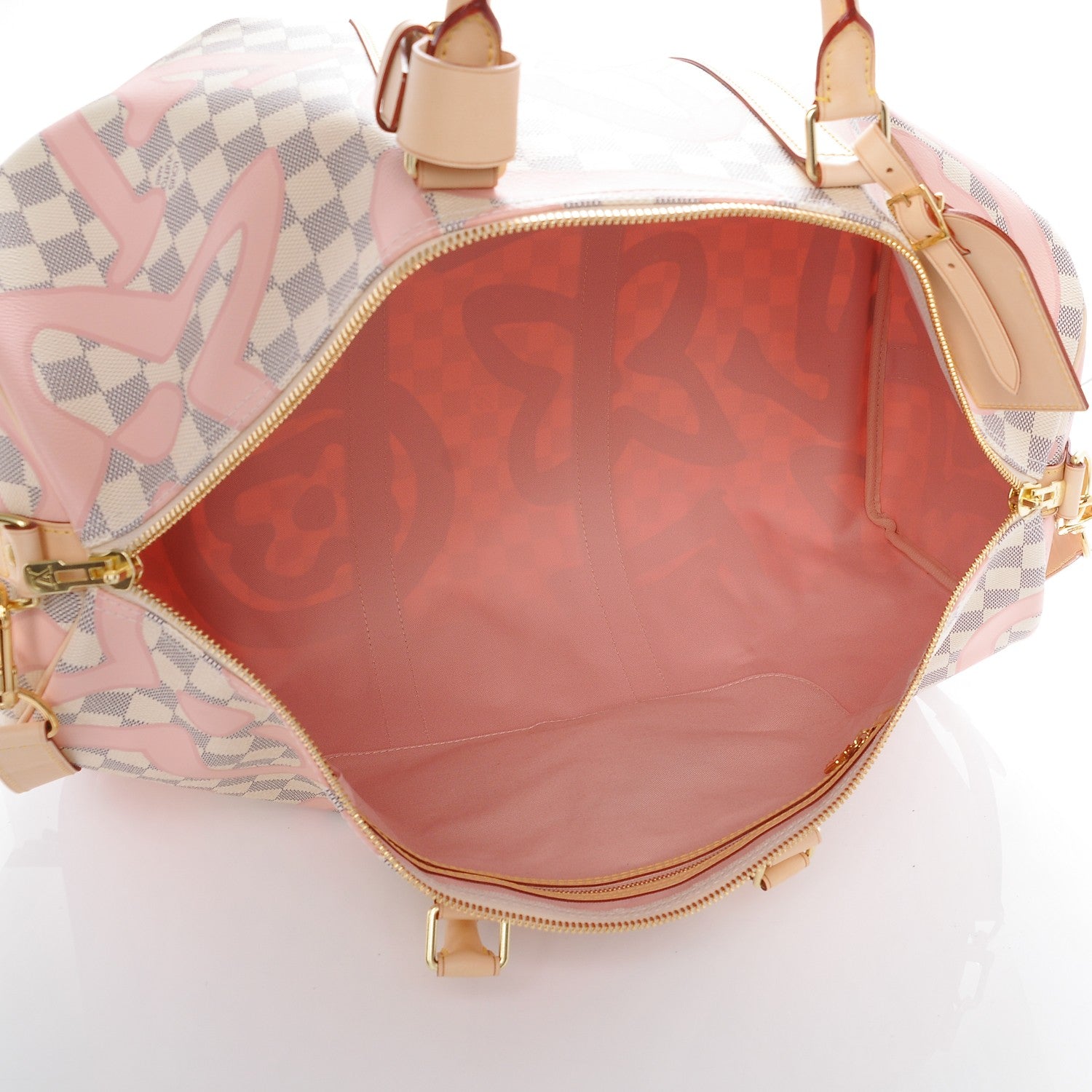 Louis Vuitton Damier Azur Tahitienne Keepall Bandouliere 50 Rose Ballerine 5 of 7