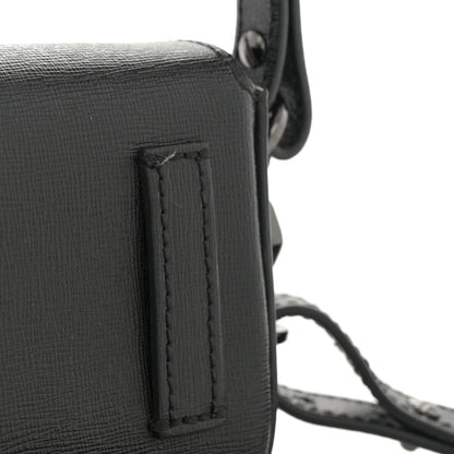 Off-White Saffiano Striped Baby Diag Binder Clip Bag Black White 12 of 12