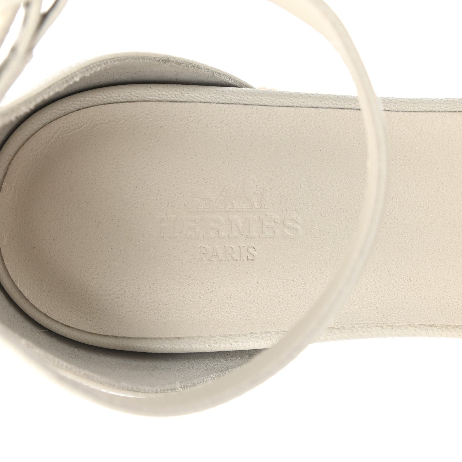 Hermes Goatskin Elda Espadrille Wedge Sandals 39 White 7 of 9